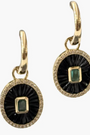 PENDANT HUGGIE IN 14K GOLD ONYX/EMERALD by Lumilla - Romi Boutique