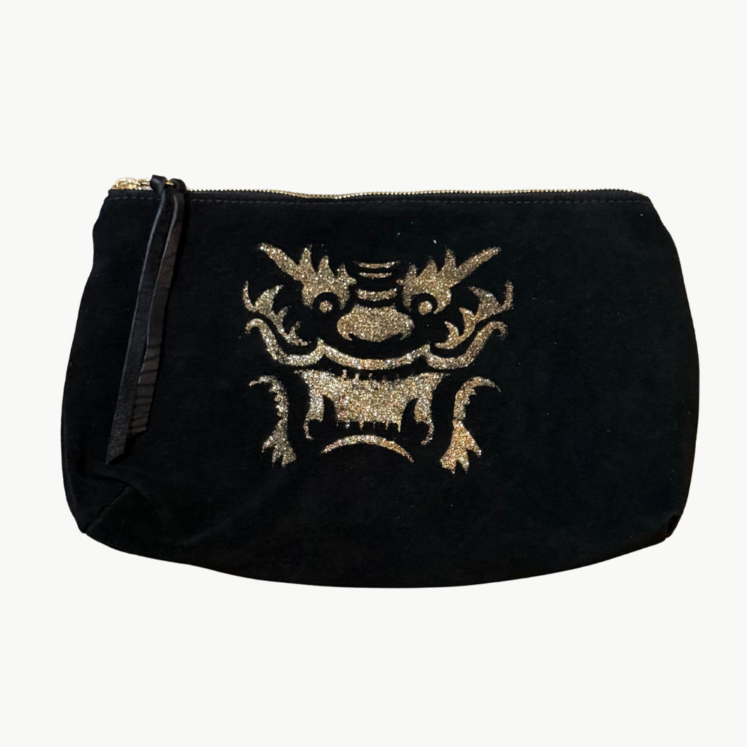 MAHJONG TILE BAG IN BLACK/GOLD - Romi Boutique