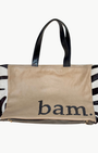 MAHJONG GAMER TOTE IN ZEBRA CAFE AU LAIT BAM by Lynn Tallerico - Romi Boutique
