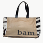 MAHJONG GAMER TOTE IN ZEBRA CAFE AU LAIT BAM by Lynn Tallerico - Romi Boutique