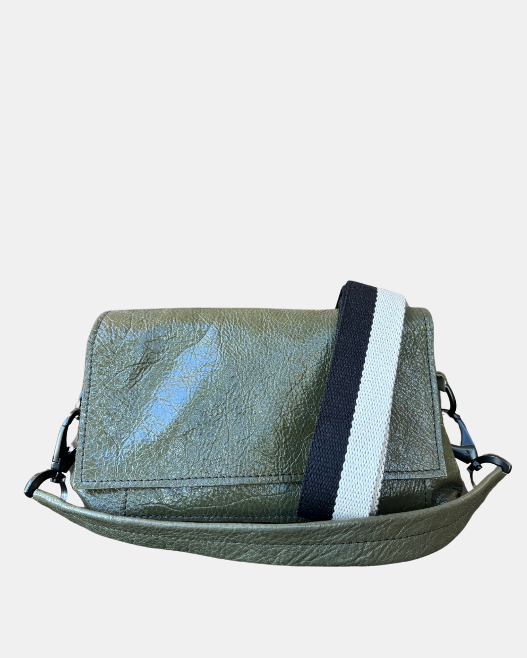MADISON BAG IN OLIVE PATENT by Lynn Tallerico - Romi Boutique