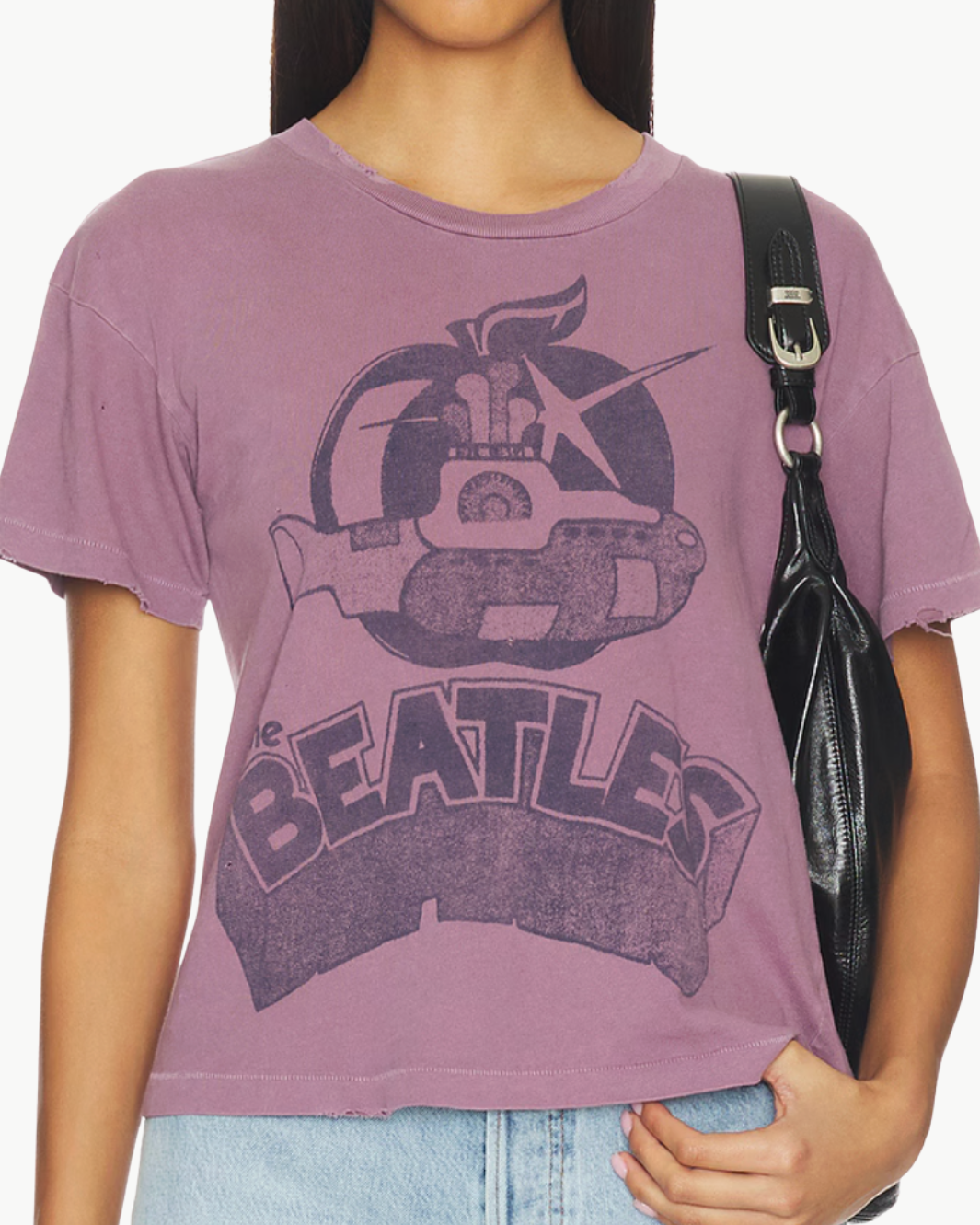 THE BEATLES CROP TEE IN PURPLE HAZE - Romi Boutique