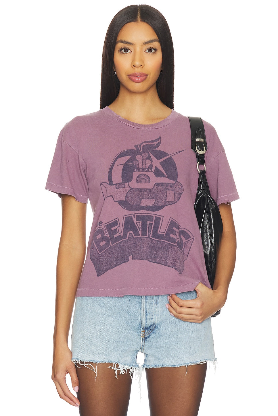 THE BEATLES CROP TEE IN PURPLE HAZE - Romi Boutique