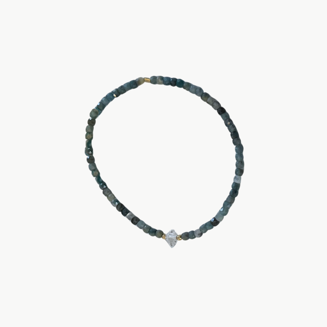 BEADED BRACELET IN DUSTY JADE by MARIT RAE - Romi Boutique