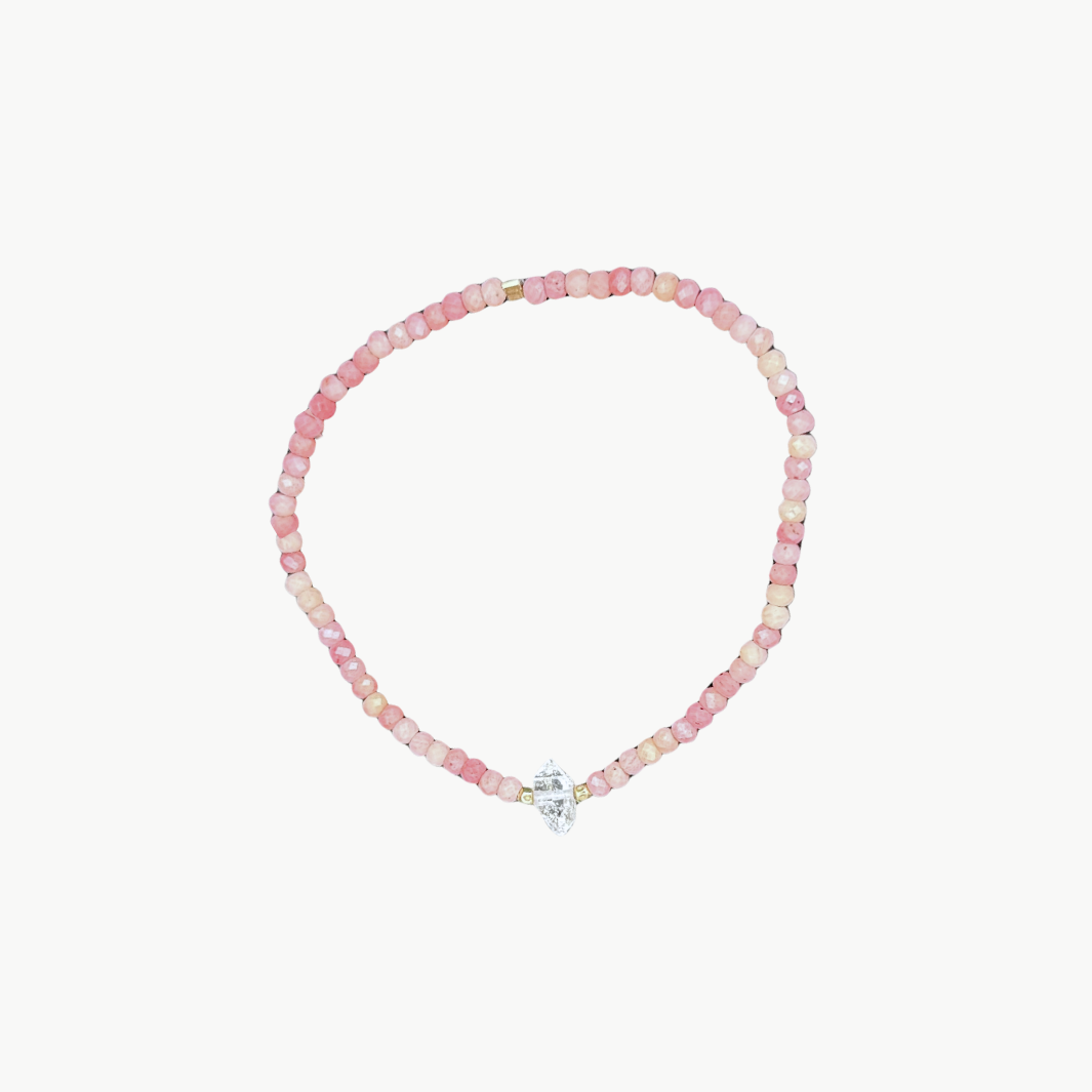 BEADED BRACELET IN DUSTY PINK MULTI by Marit Rae - Romi Boutique