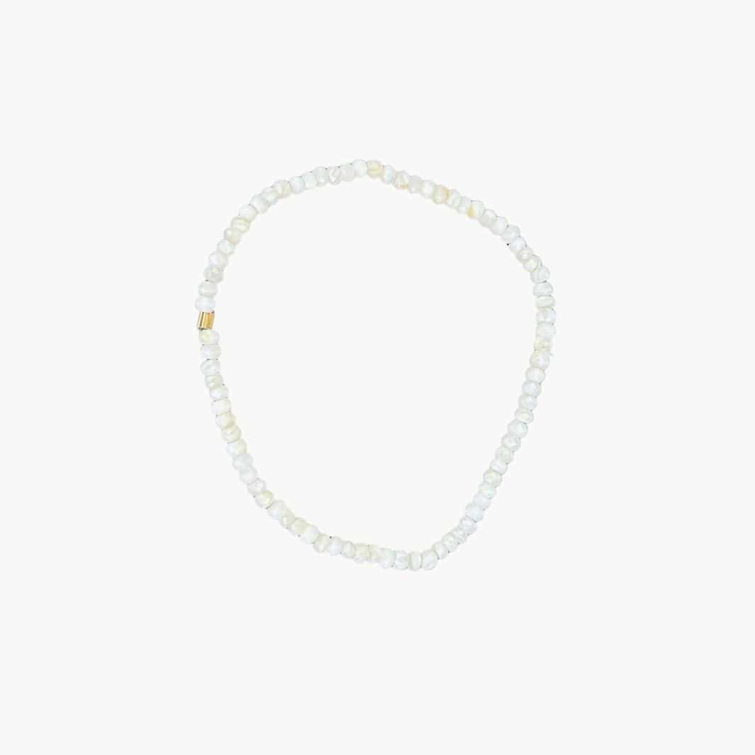 SKINNY SEMIPRECIOUS BRACELET IN FADED WHITE by Marit Rae - Romi Boutique