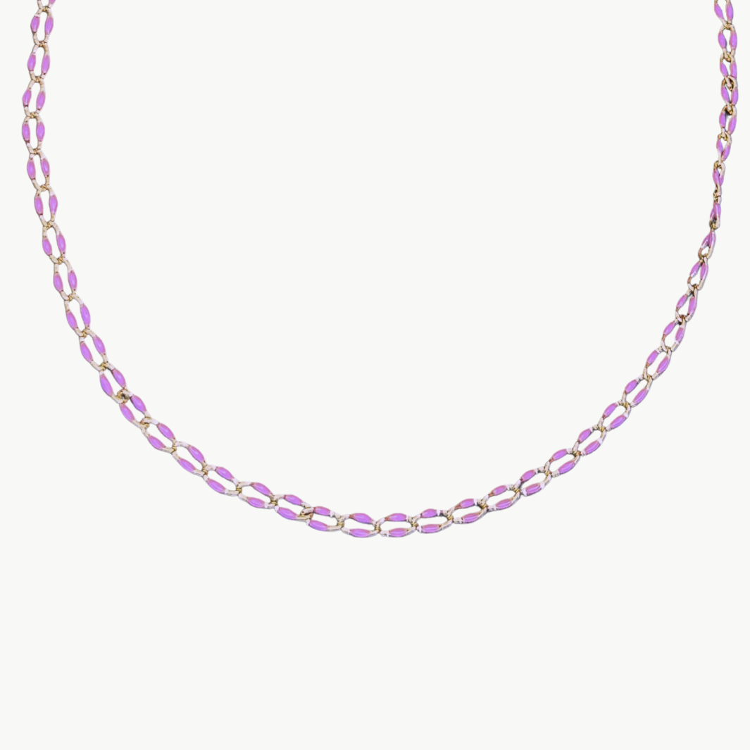 OVAL LINK NECKLACE IN LILAC by Marit Rae - Romi Boutique