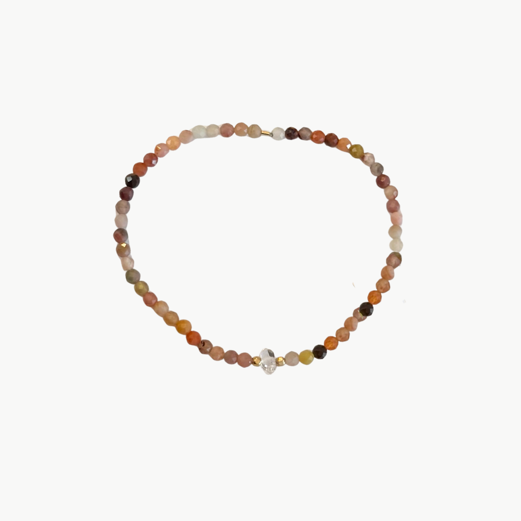 BEADED BRACELET IN PEACH MULTI by Marit Rae - Romi Boutique