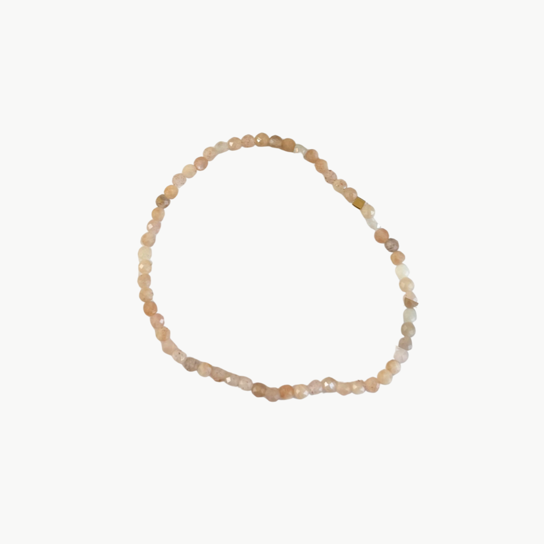 SKINNY SEMIPRECIOUS BRACELET IN PINK ASH by MARIT RAE - Romi Boutique