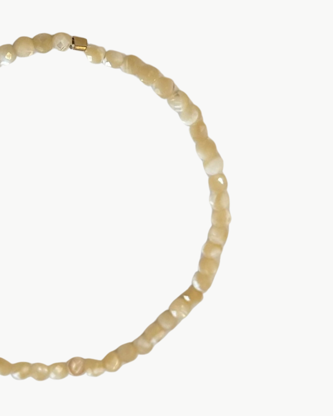 SKINNY SEMIPRECIOUS BRACELET IN WHITE/TAN MARBLE by MARIT RAE - Romi Boutique