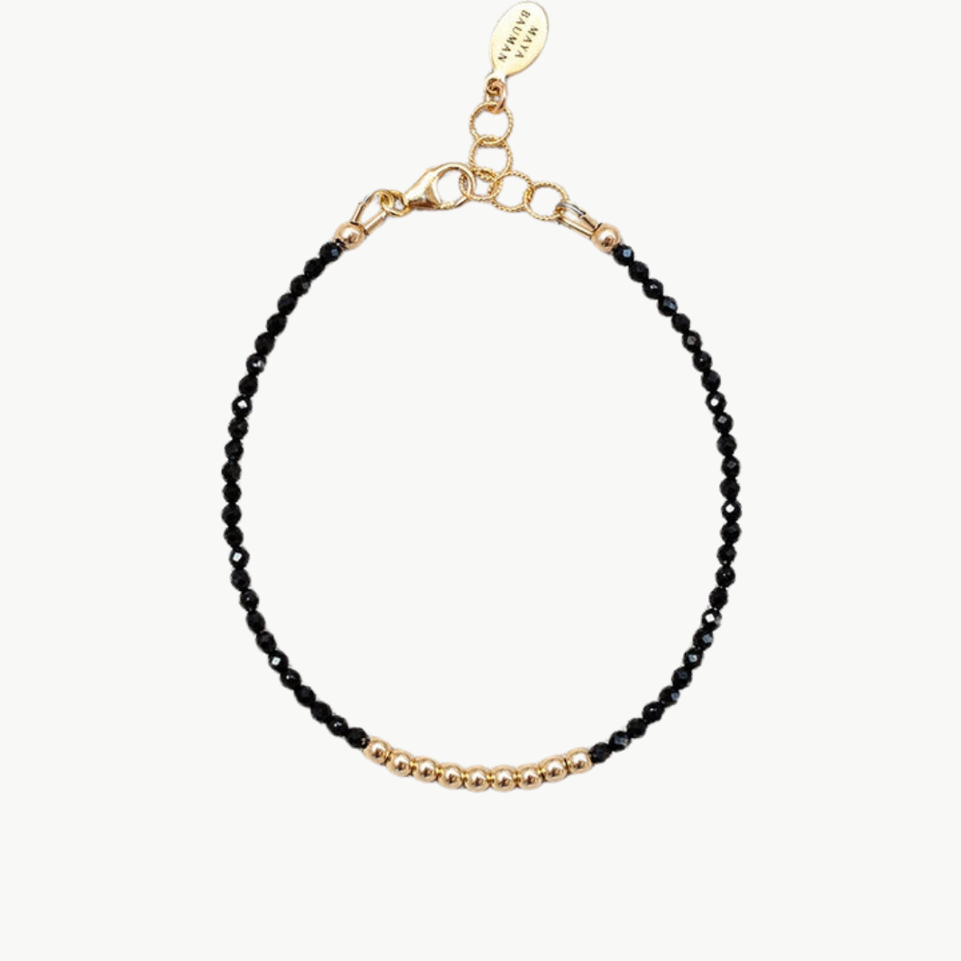 MEG BRACELET IN BLACK SPINEL by Maya Bauman - Romi Boutique