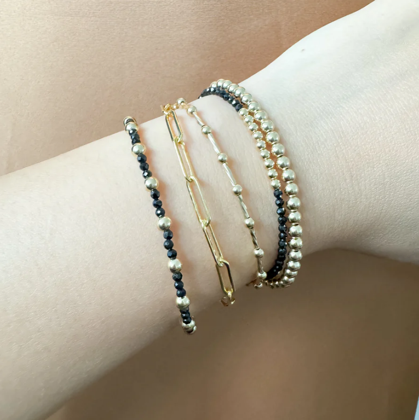 MEG BRACELET IN BLACK SPINEL by Maya Bauman - Romi Boutique