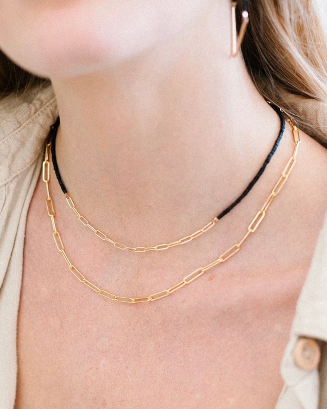 BEADED CHOKER V2 IN GOLD by Maya Bauman - Romi Boutique