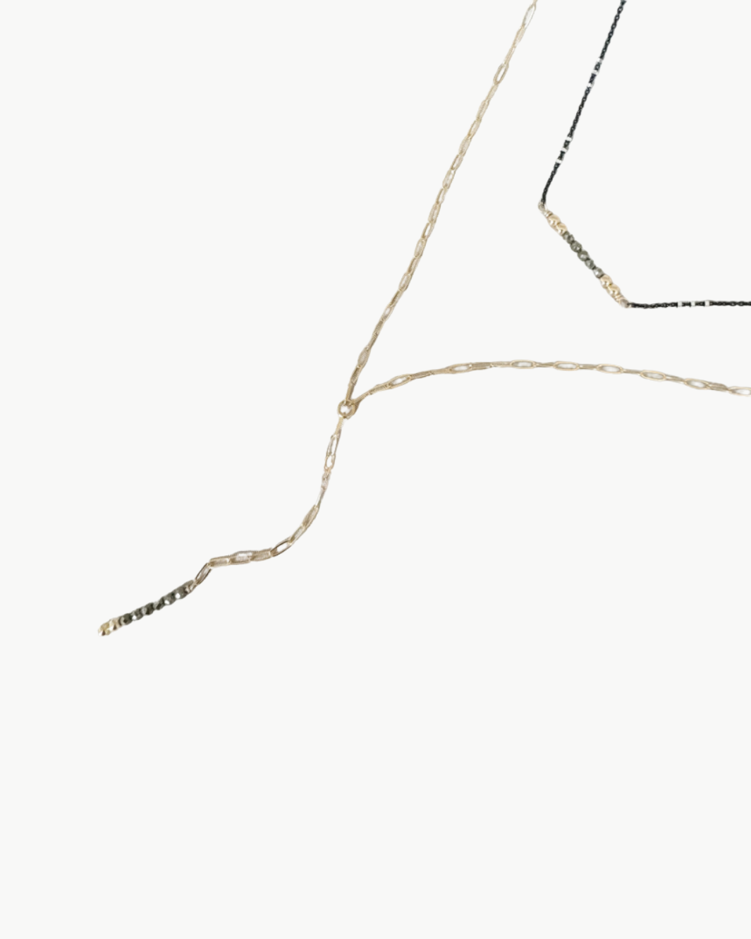 DOUBLE OMBRE NECKLACE IN MIX METAL/PYRITE by Maya Bauman - Romi Boutique