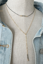 DOUBLE OMBRE NECKLACE IN MIX METAL/PYRITE by Maya Bauman - Romi Boutique