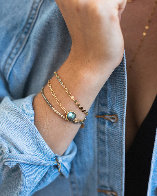 MEG BRACELET IN PYRITE by Maya Bauman - Romi Boutique