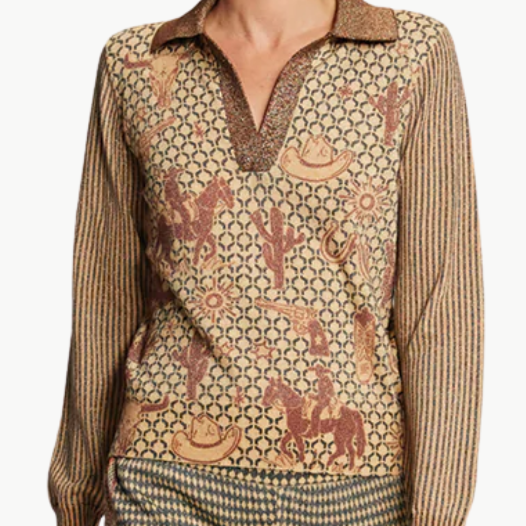MILLIE POLO KNIT IN RODEO by Me369 - Romi Boutique