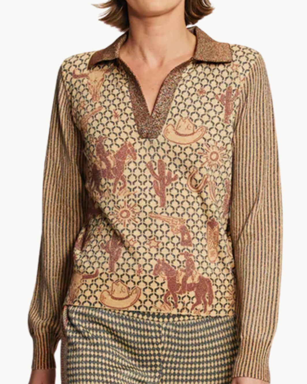 MILLIE POLO KNIT IN RODEO by Me369 - Romi Boutique