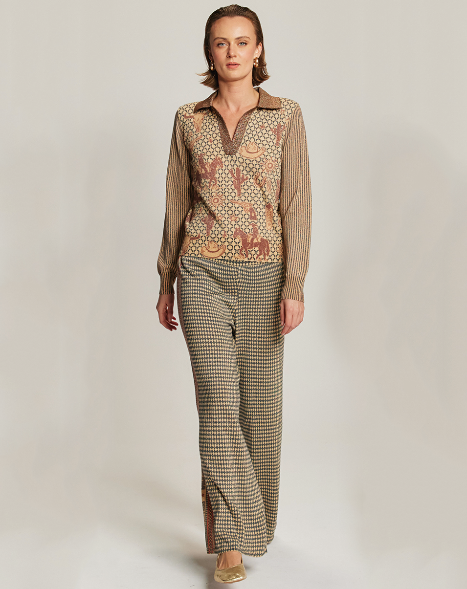 MILLIE POLO KNIT IN RODEO by Me369 - Romi Boutique
