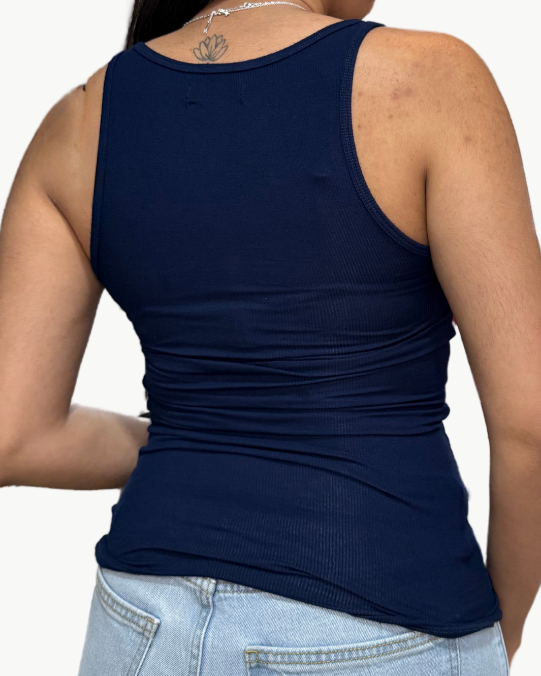 Michael Lauren MURPHY TANK W/ FRONT OPEN SLIT IN ASTRAL NAVY