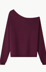CASHMERE OFF THE SHOULDER TOP IN BORDEAUX - Romi Boutique