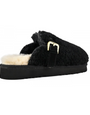 CURLY SHEEPSKIN ESKIMO SLIPPER IN BLACK - Romi Boutique