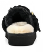 CURLY SHEEPSKIN ESKIMO SLIPPER IN BLACK - Romi Boutique