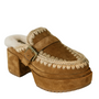 PLATFORM CLOG WITH BUCKLE STRAP IN COGNAC by Mou - Romi Boutique