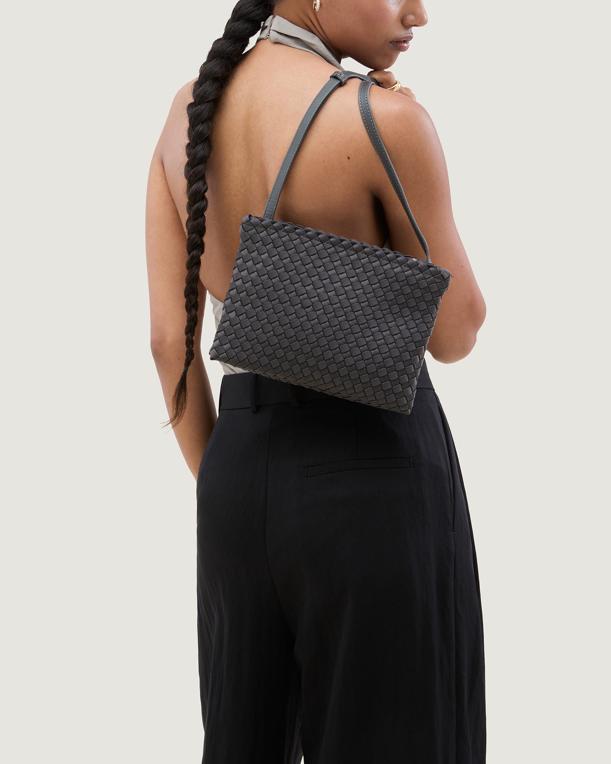 SOHO MEDIUM ENVELOPE IN ASH by Naghedi - Romi Boutique