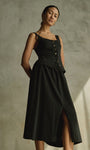 VIDA MIDI SKIRT IN JET BLACK by Nation - Romi Boutique