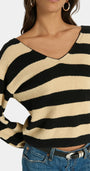 CARMINE PULLOVER IN BUTTERSCOTCH STRIPE - Romi Boutique