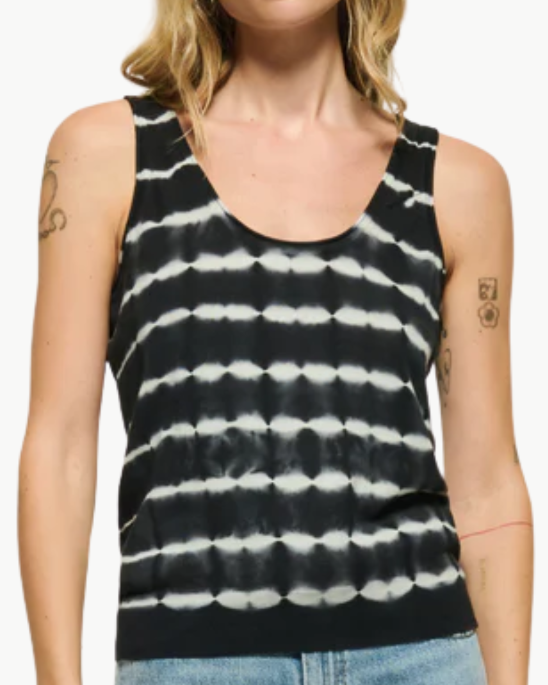 SIENNA SWEATER TANK IN TIE DYE STRIPE by Nation - Romi Boutique