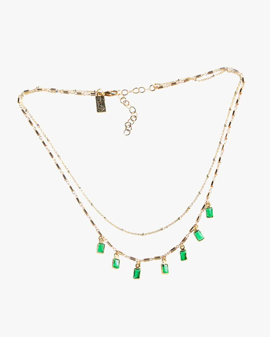 EDEN LAYERED NECKLACE IN EMERALD by Native Gem - Romi Boutique