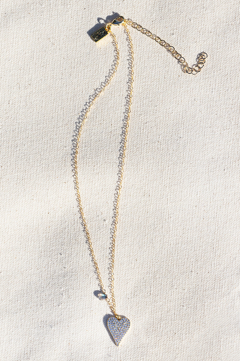 GLIMMER HEART NECKLACE IN GOLD - Romi Boutique