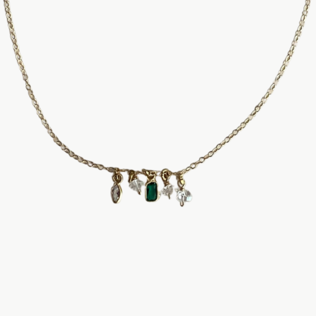SUNSHOWER NECKLACE IN GREEN ONYX by Native Gem - Romi Boutique