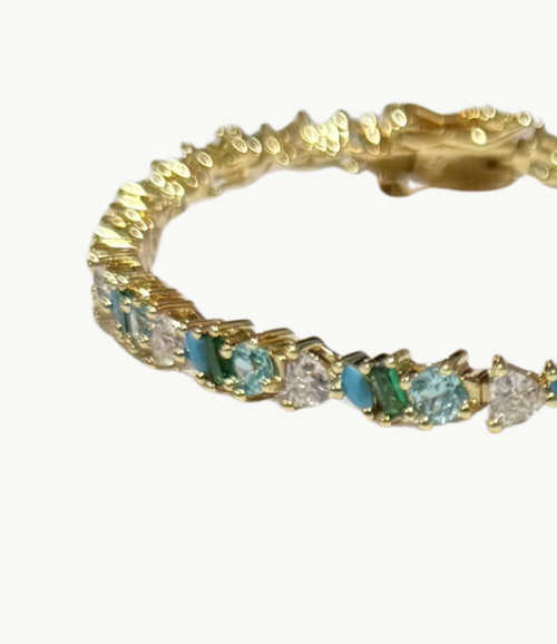 VIENNA MINI BRACELET IN GREEN OPAL - Romi Boutique