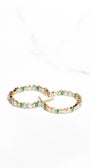VIENNA MINI HOOPS IN GREEN OPAL by Native Gem - Romi Boutique