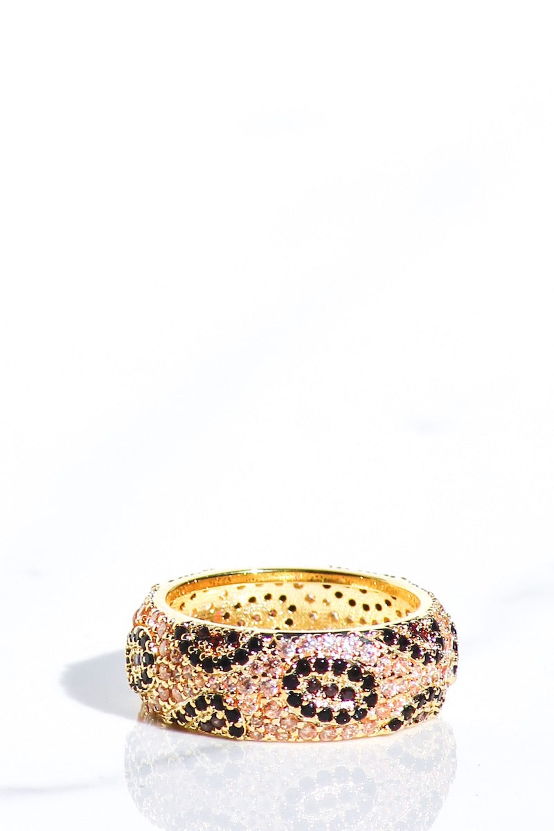 MINI BILLIONAIRE RING IN LEOPARD by Native Gem - Romi Boutique