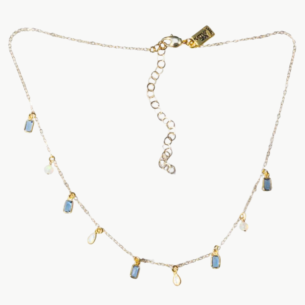 CINDERELLA NECKLACE IN OPAL/BLUE by Native Gem - Romi Boutique