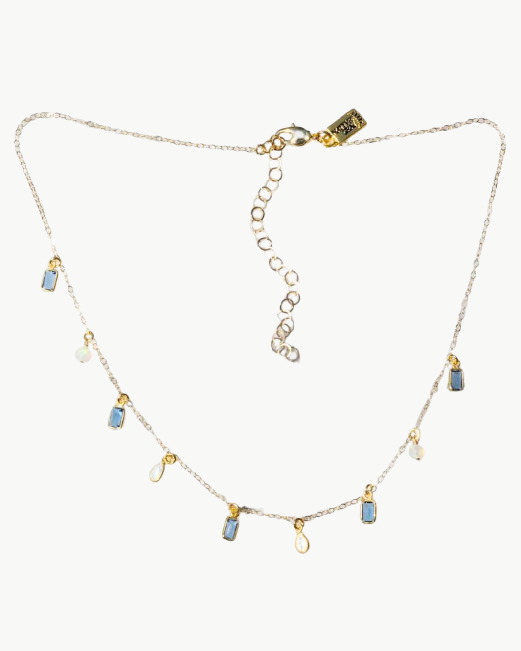 CINDERELLA NECKLACE IN OPAL/BLUE by Native Gem - Romi Boutique