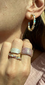 VIENNA MINI HOOPS IN PINK OPAL by Native Gem - Romi Boutique
