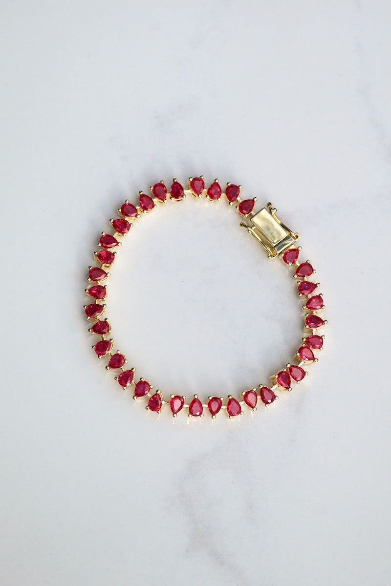 DUCHESS BRACELET IN RUBY/GOLD - Romi Boutique