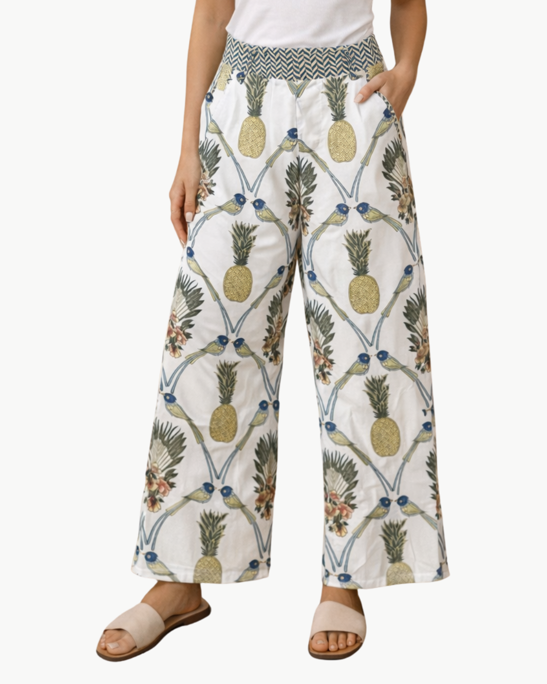 EDISON PANT IN ROYAL TROPIC - Romi Boutique