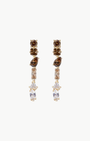 JULIE M EARRINGS OMBRE CRYSTALS IN GOLD/ESPRESSO - Romi Boutique