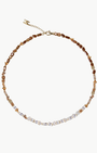 JULIE NECKLACE OMBRE CRYSTALS IN GOLD/ESPRESSO - Romi Boutique