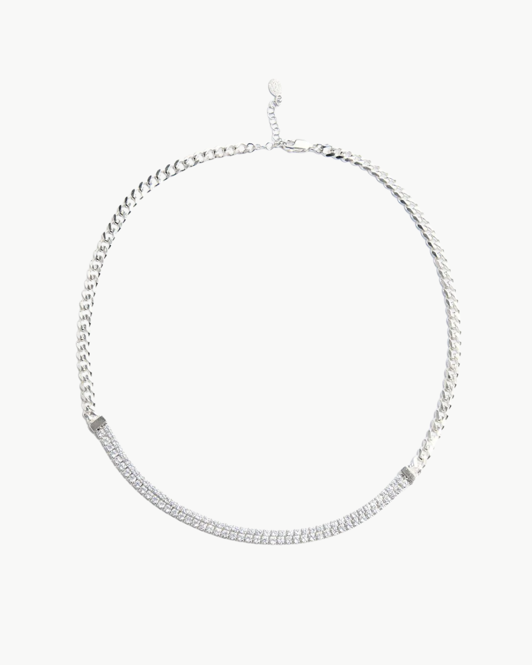 ALY NECKLACE IN WHITE RHODIUM - Romi Boutique