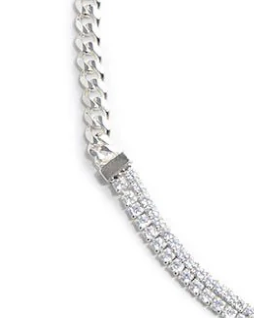 ALY NECKLACE IN WHITE RHODIUM - Romi Boutique