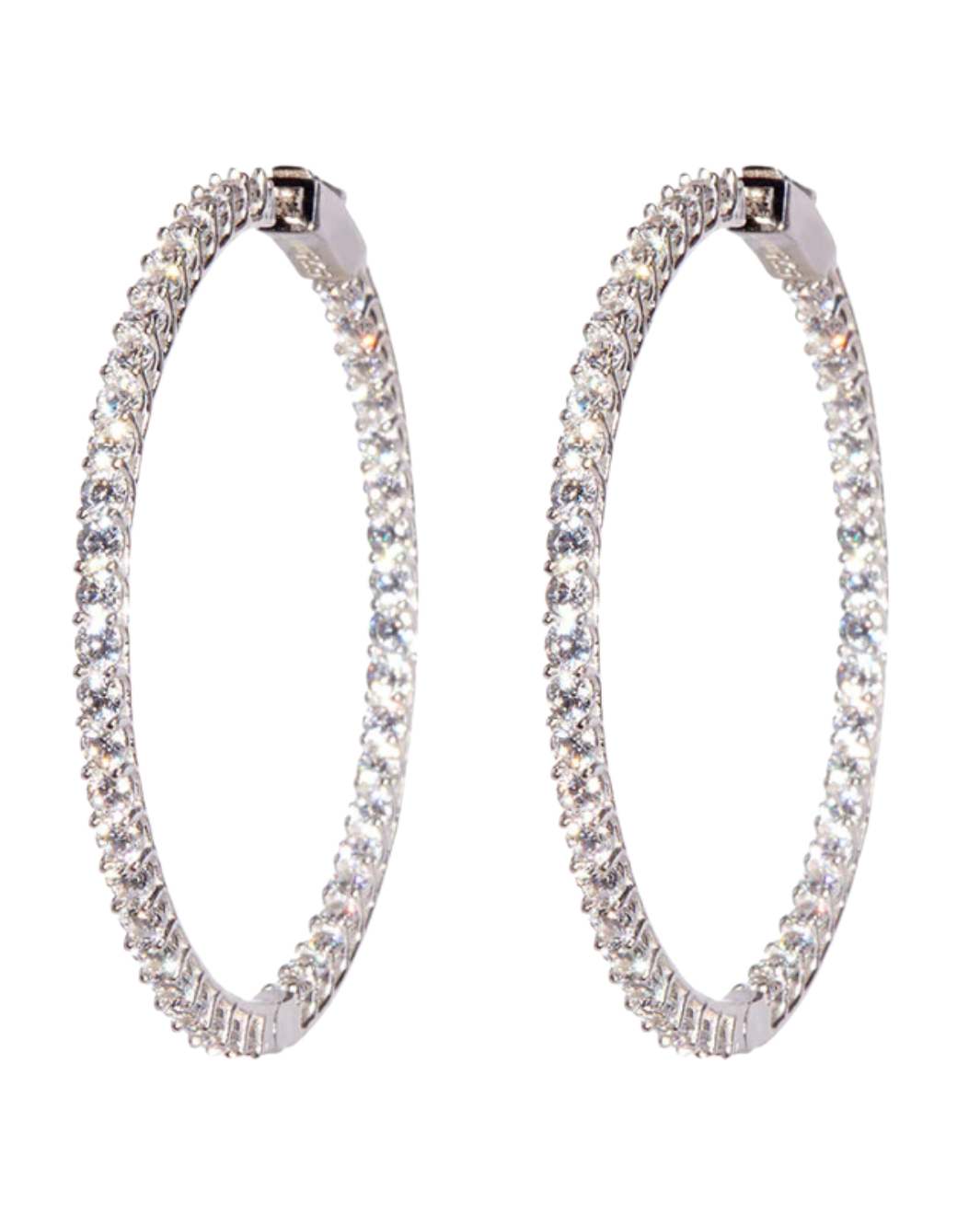 KAY LEE HOOPS IN WHITE RHODIUM by Nickho Rey - Romi Boutique