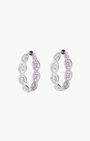MINI SYLVIE HOOPS IN WHITE RHODIUM by Nickho Rey - Romi Boutique