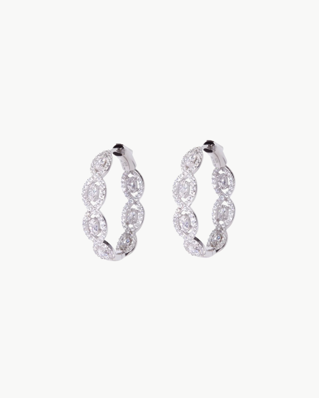 MINI SYLVIE HOOPS IN WHITE RHODIUM by Nickho Rey - Romi Boutique